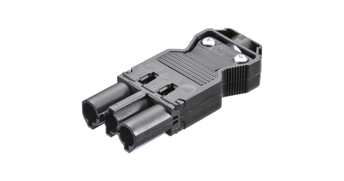 Bachmann Gerätestecker GST18i3 mit Schraubanschluss(schwarz, ohne Kabel)