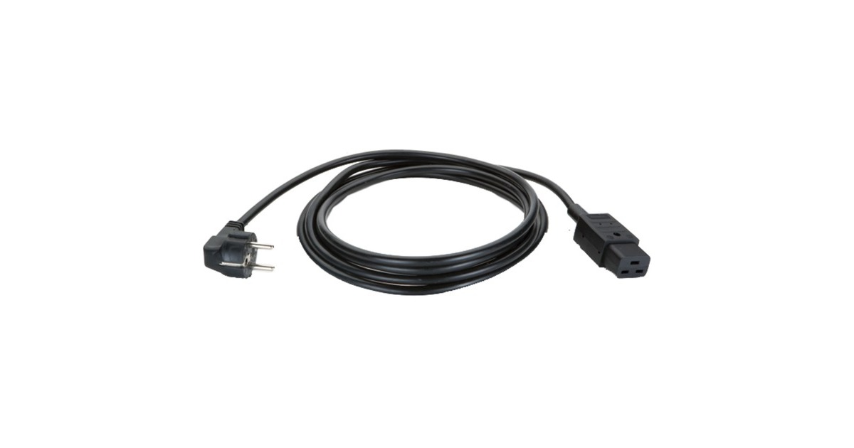 Bachmann Kaltgerätekabel(schwarz, 3 Meter, Stecker abgewinkelt)