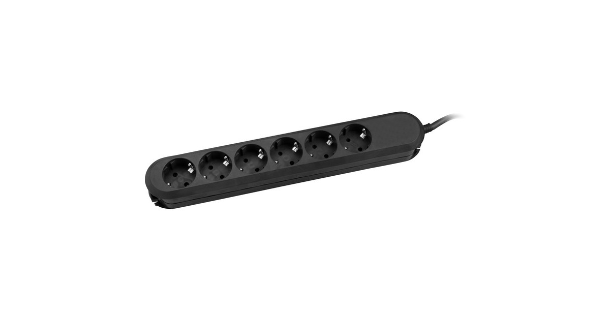 Bachmann SMART Steckdosenleiste 6-fach(schwarz, 3 Meter Kabel)