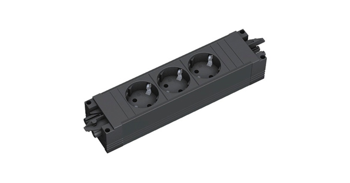 Bachmann STEP BASE Steckdosenleiste 3-fach(schwarz, ohne Kabel, Wieland Stecksystem)