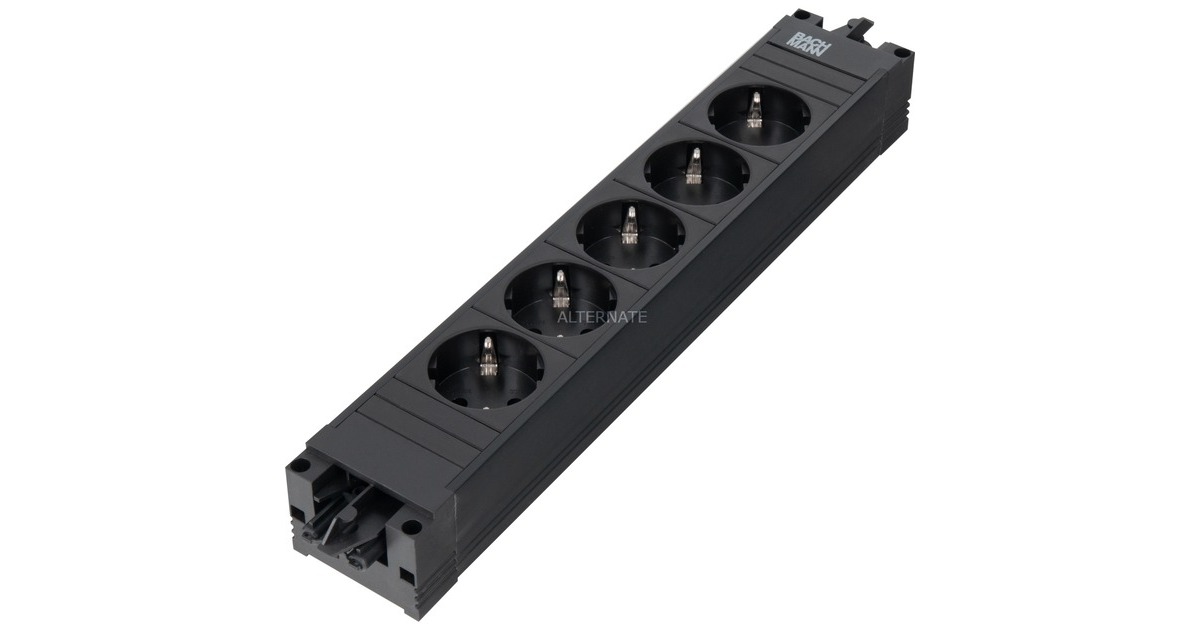 Bachmann STEP BASE Steckdosenleiste 5-fach(schwarz, ohne Kabel, Wieland Stecksystem)