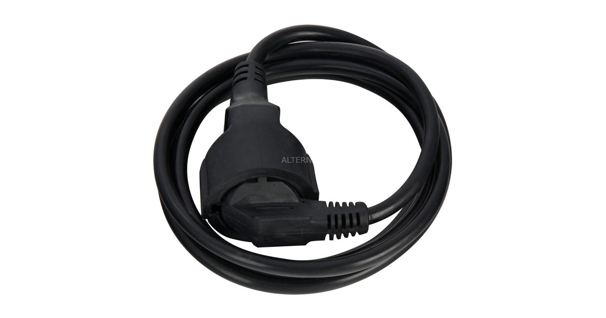 Bachmann Schutzkontakt-Verlängerungskabel 341.184(schwarz, 2 Meter)