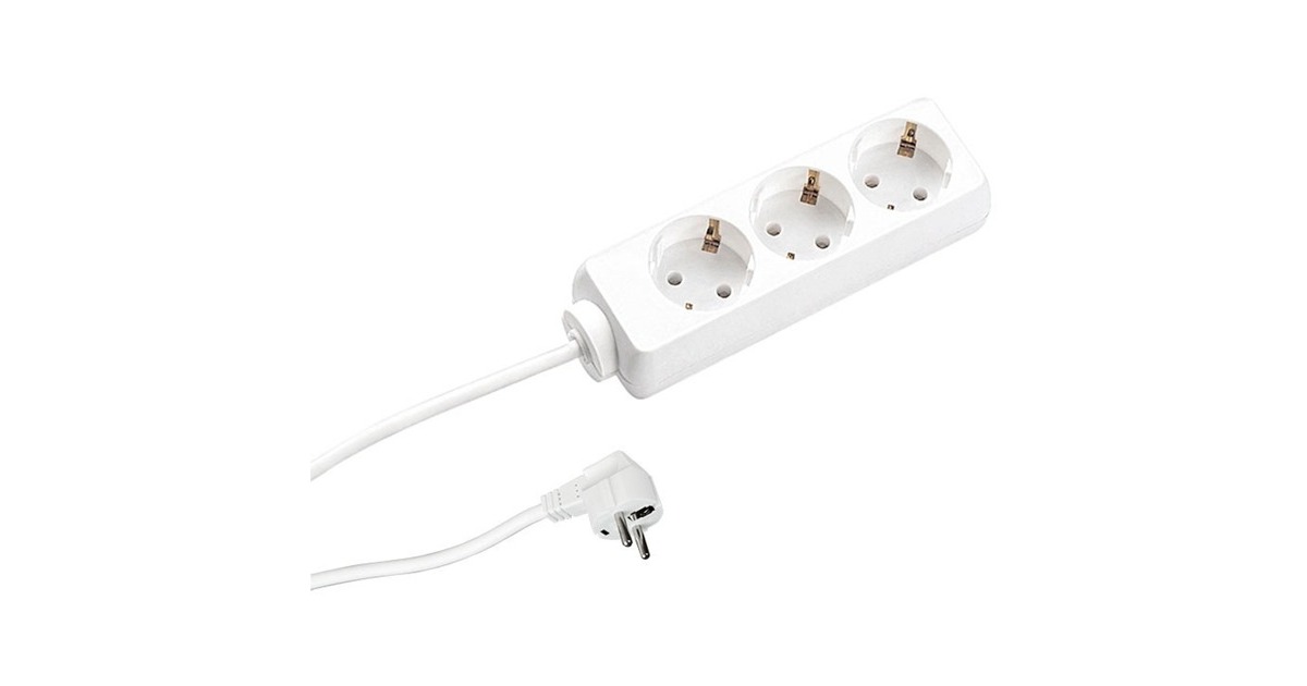 Bachmann Steckdosenleiste SELLY 3-fach(weiß, 3 Meter Kabel)
