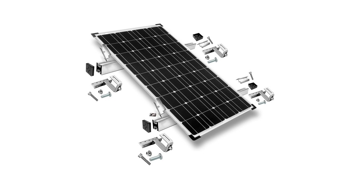 Befestigung 3-fach verstellbar, für Schrägdachmontage, 30mm Rahmenhöhe, Halterung(0% MWST, für 1 Solarpanel)
