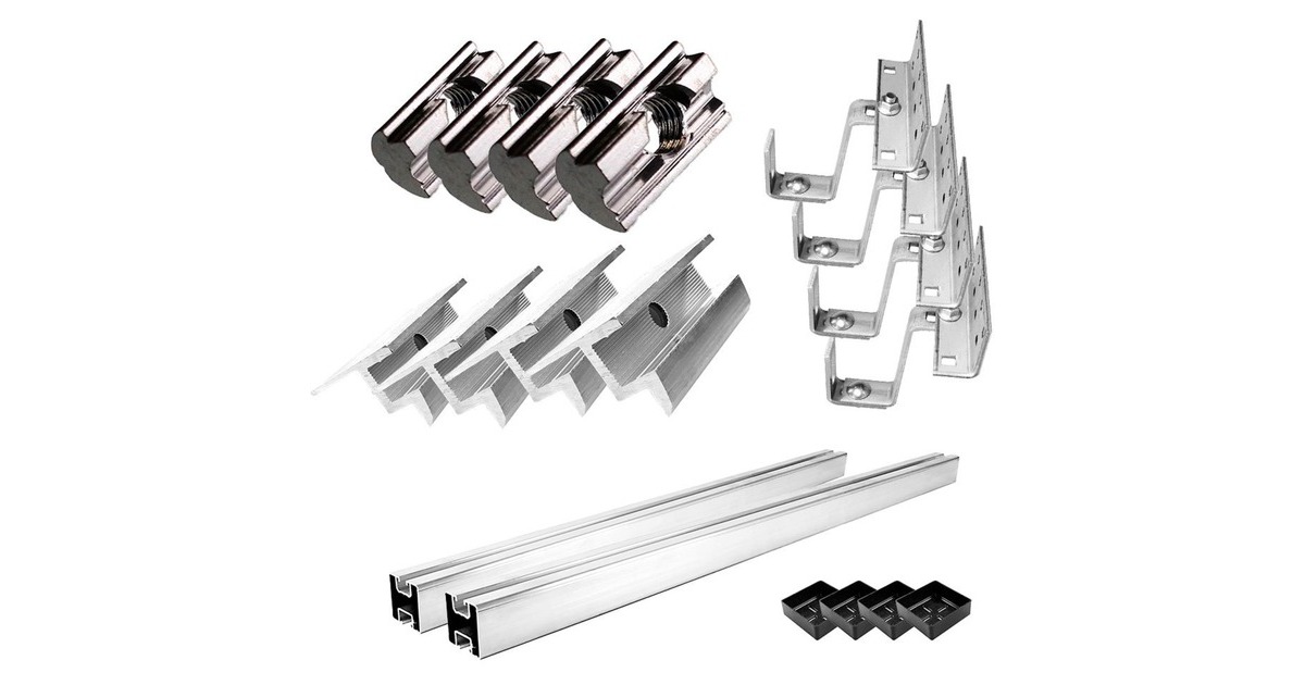 Befestigung 3-fach verstellbar, für Schrägdachmontage, 30mm Rahmenhöhe, Halterung(0% MWST, für 1 Solarpanel)