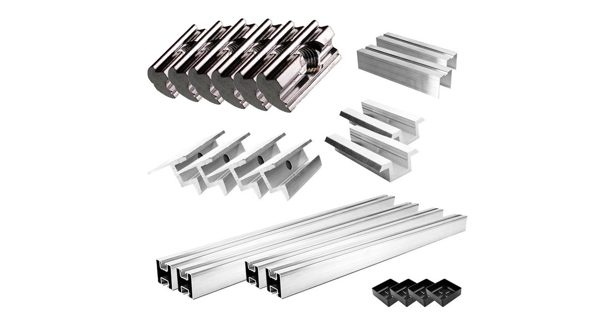 Befestigung 3-fach verstellbar, für Schrägdachmontage, 30mm Rahmenhöhe, Halterung(0% MWST, für 2 Solarpanels)