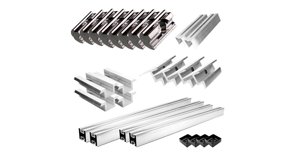 Befestigung 3-fach verstellbar, für Schrägdachmontage, 35mm Rahmenhöhe, Halterung(0% MWST, für 3 Solarpanels)