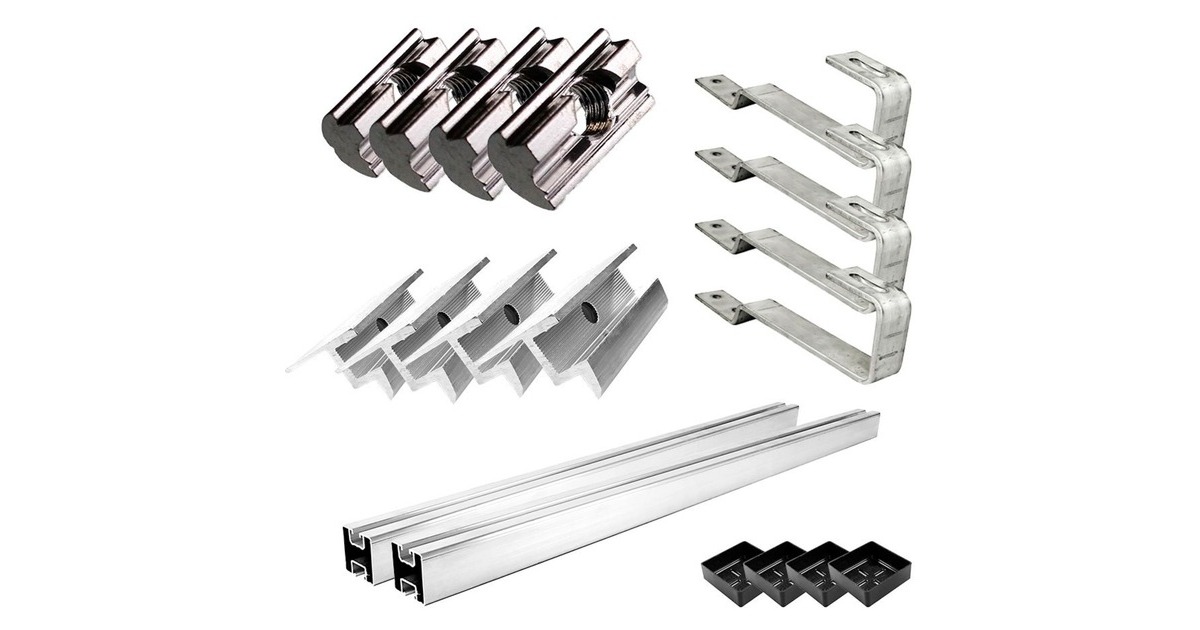 Befestigung Biberschwanz, für Schrägdachmontage, 30mm Rahmenhöhe, Halterung(0% MWST, für 1 Solarpanel)