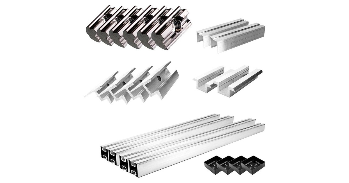 Befestigung Biberschwanz, für Schrägdachmontage, 30mm Rahmenhöhe, Halterung(0% MWST, für 2 Solarpanels)