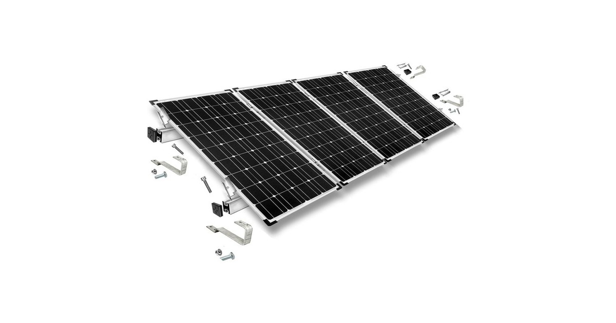 Befestigung Biberschwanz, für Schrägdachmontage, 30mm Rahmenhöhe, Halterung(0% MWST, für 4 Solarpanels)