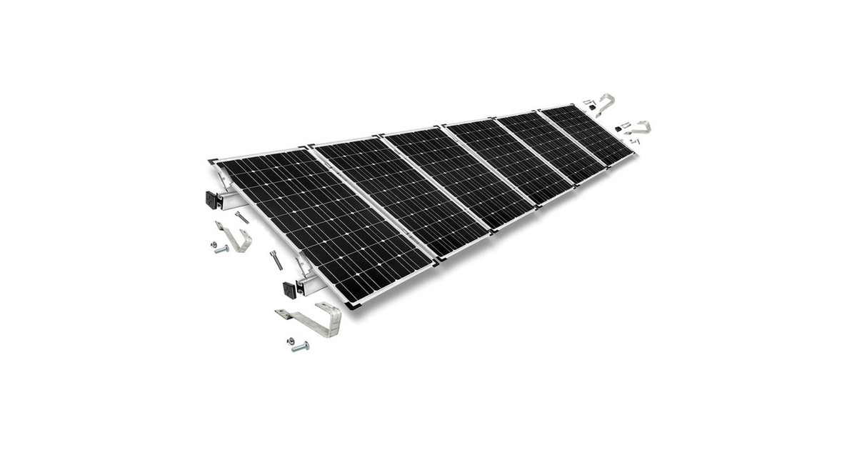 Befestigung Biberschwanz, für Schrägdachmontage, 30mm Rahmenhöhe, Halterung(0% MWST, für 6 Solarpanels)