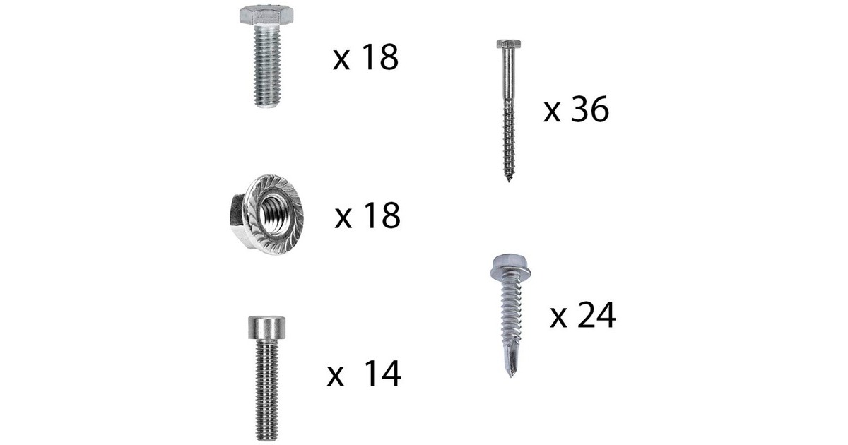 Befestigung Biberschwanz, für Schrägdachmontage, 30mm Rahmenhöhe, Halterung(0% MWST, für 6 Solarpanels)