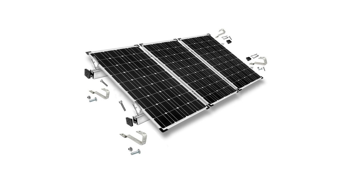 Befestigung Biberschwanz, für Schrägdachmontage, 35mm Rahmenhöhe, Halterung(0% MWST, für 3 Solarpanels)