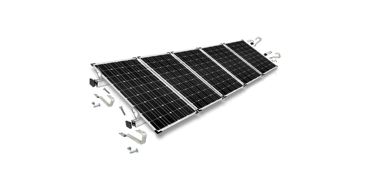 Befestigung Biberschwanz, für Schrägdachmontage, 35mm Rahmenhöhe, Halterung(0% MWST, für 5 Solarpanels)