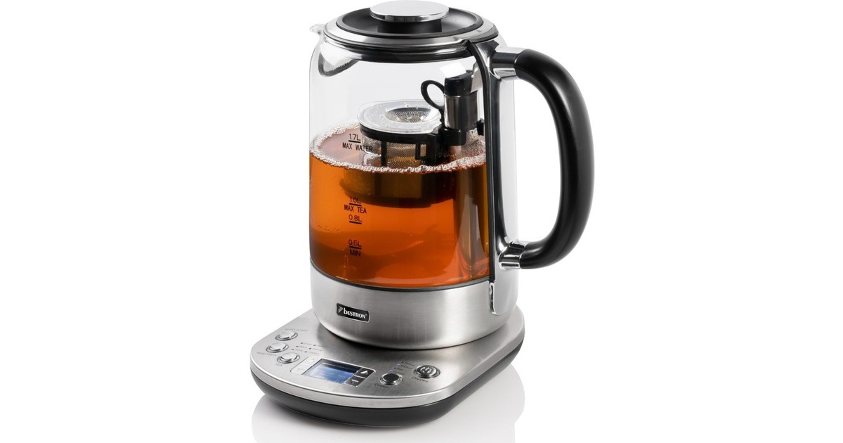Bestron 2-in-1 Teebereiter & Wasserkocher AATM800STE(edelstahl, 1,7 Liter)