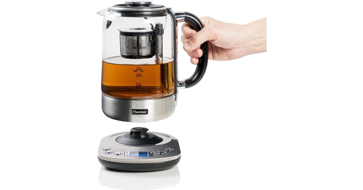 Bestron 2-in-1 Teebereiter & Wasserkocher AATM800STE(edelstahl, 1,7 Liter)