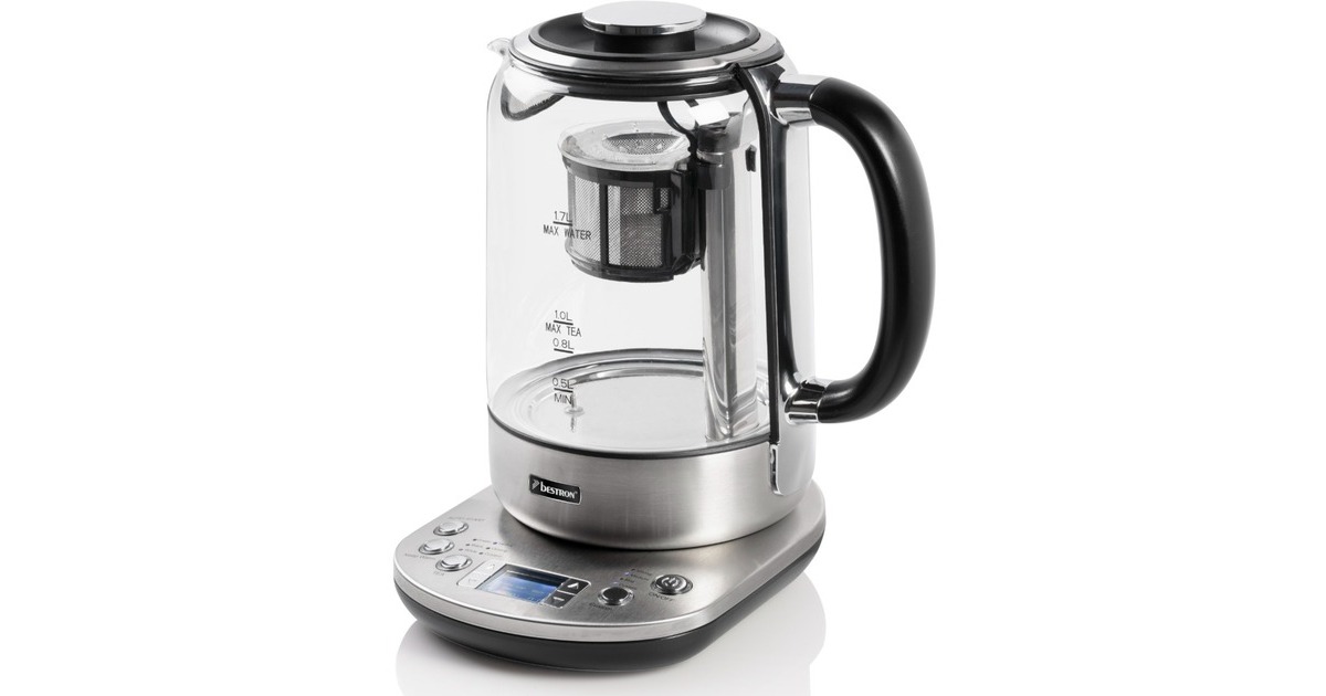 Bestron 2-in-1 Teebereiter & Wasserkocher AATM800STE(edelstahl, 1,7 Liter)
