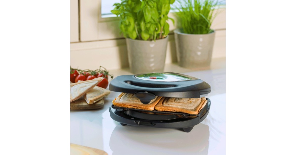 Bestron 3-in-1 Kontaktgrill ASM8010(schwarz/edelstahl, 800 Watt, mit 3 Platten-Sets)