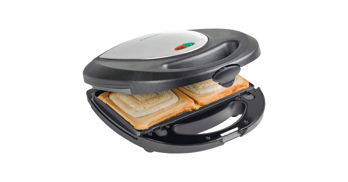 Bestron 3-in-1 Kontaktgrill ASM8010(schwarz/edelstahl, 800 Watt, mit 3 Platten-Sets)