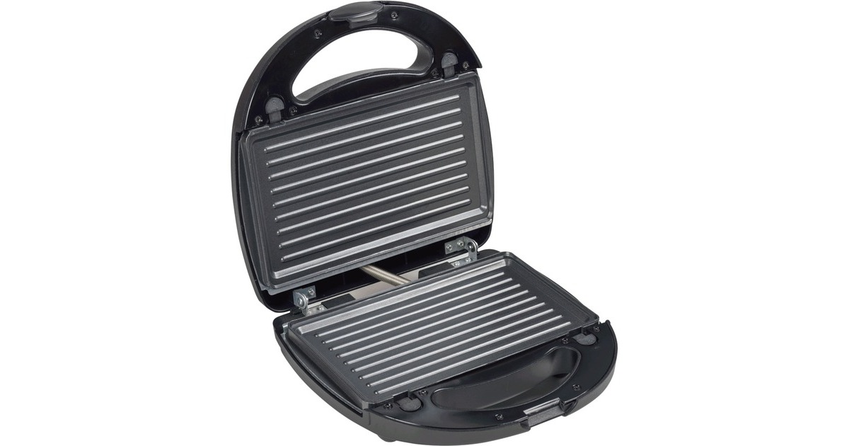 Bestron 3-in-1 Kontaktgrill ASM8010(schwarz/edelstahl, 800 Watt, mit 3 Platten-Sets)