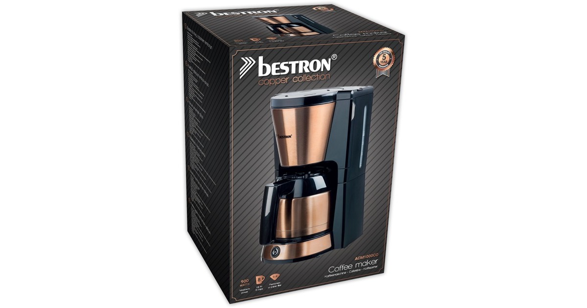Bestron ACM1000CO, Filtermaschine(kupfer/schwarz)