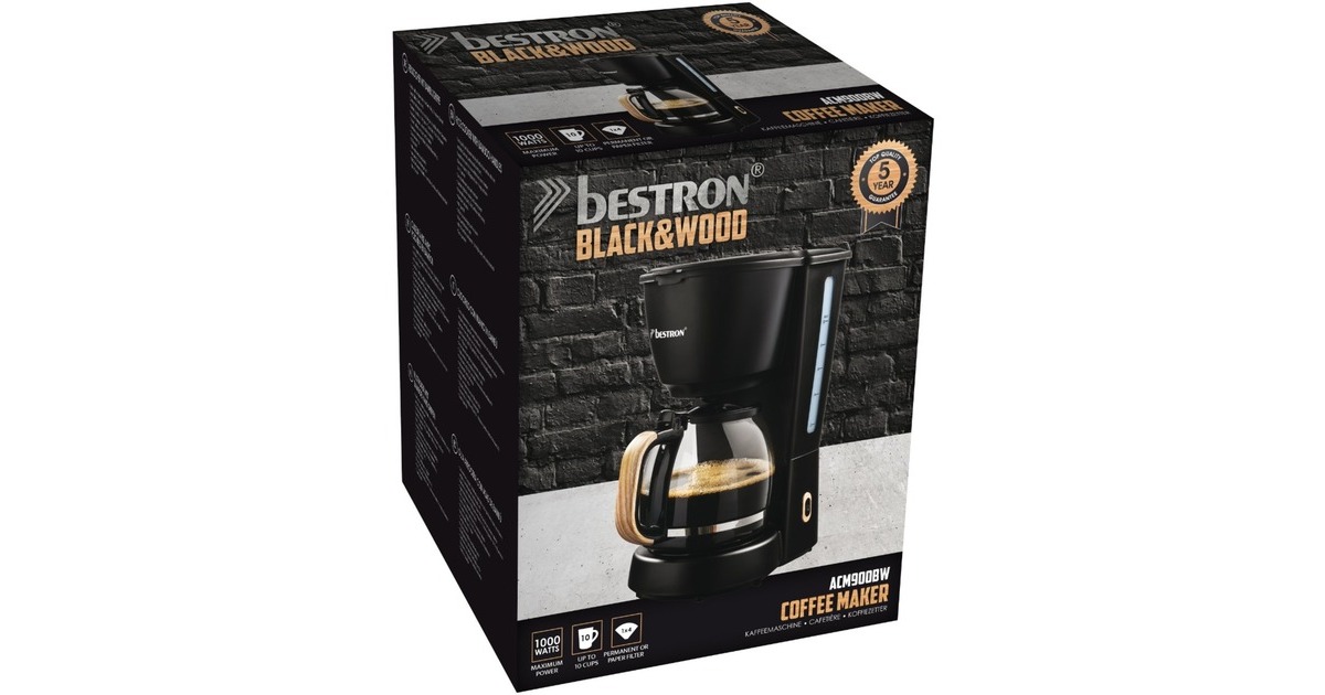 Bestron ACM900BW, Filtermaschine(schwarz/holz)