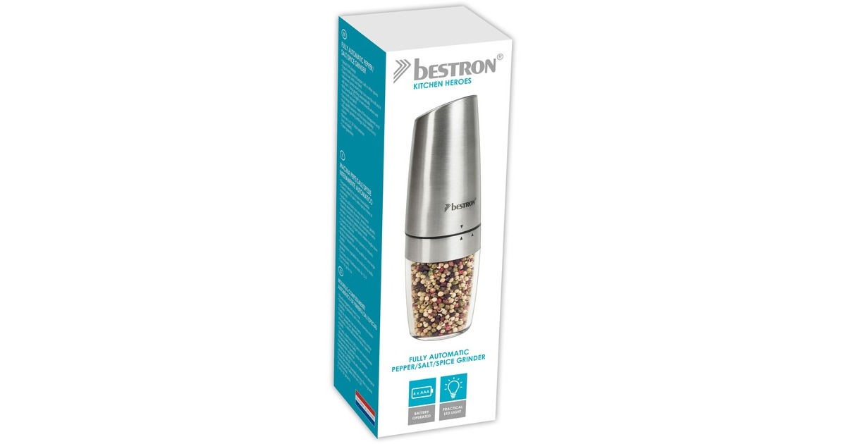 Bestron Design Pfeffer/Salzmühle APS300CH, Pfeffer-/Salzmühle(edelstahl)
