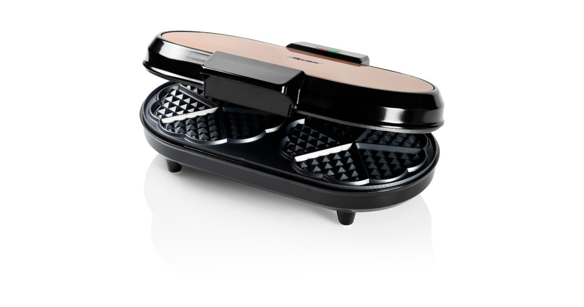 Bestron Doppel-Waffeleisen ADWM730CO für Herzwaffeln(kupfer/schwarz, 1.200 Watt)