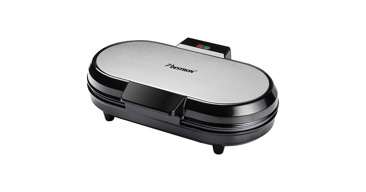 Bestron Doppel-Waffeleisen ADWM730S für Herzwaffeln(edelstahl/schwarz, 1.200 Watt) Bestron Doppel-Waffeleisen ADWM730S für Herzwaffeln(edelstahl/schwarz, 1.200 Watt)