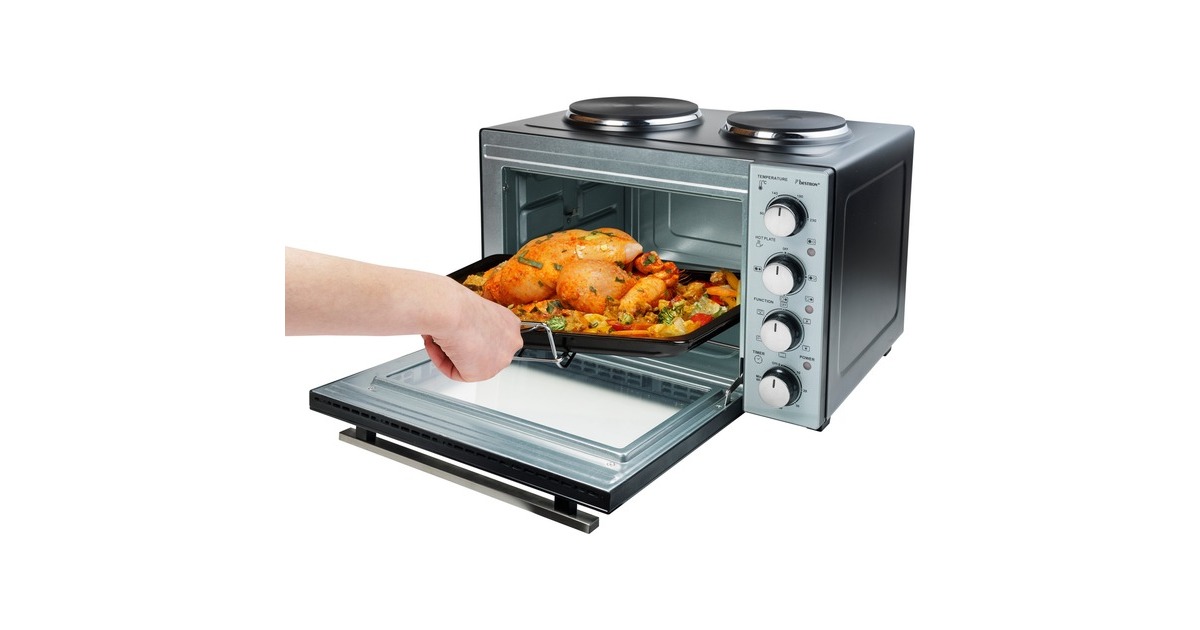 Bestron Kleinküche AOV31CP, Mini-Küche(schwarz/silber)