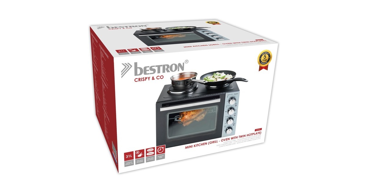 Bestron Kleinküche AOV31CP, Mini-Küche(schwarz/silber)