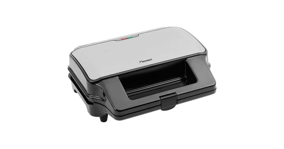 Bestron Kontaktgrill 3-in-1 ASG90XXL(schwarz/silber, 900 Watt)