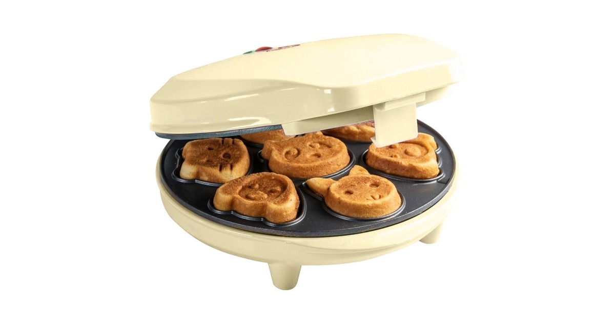 Bestron Mini-Cookie Maker Tiermotive AAW700V(hellgelb, 700 Watt)