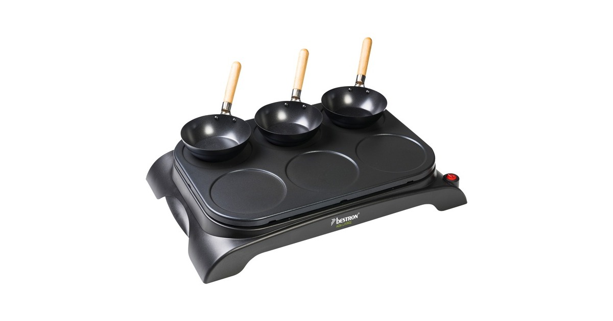 Bestron Mini-Wok/Crêpesmaker AWS600(schwarz)