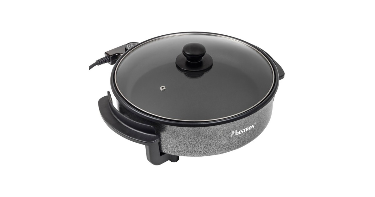 Bestron Multifunktions Party- /Snackpfanne AHP1200(grau/schwarz, 1.500 Watt, Ø 30cm)
