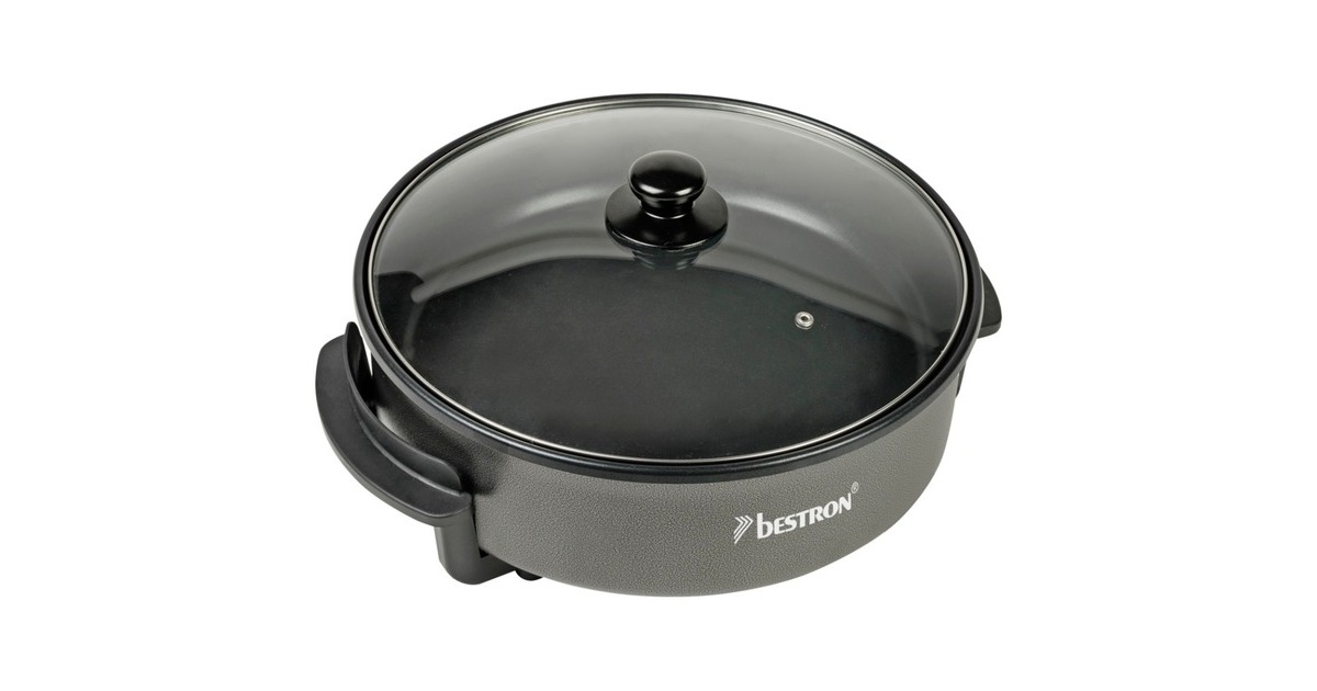 Bestron Multifunktions Party- /Snackpfanne AHP1500Z(grau/schwarz, 1.500 Watt, Ø 35cm)