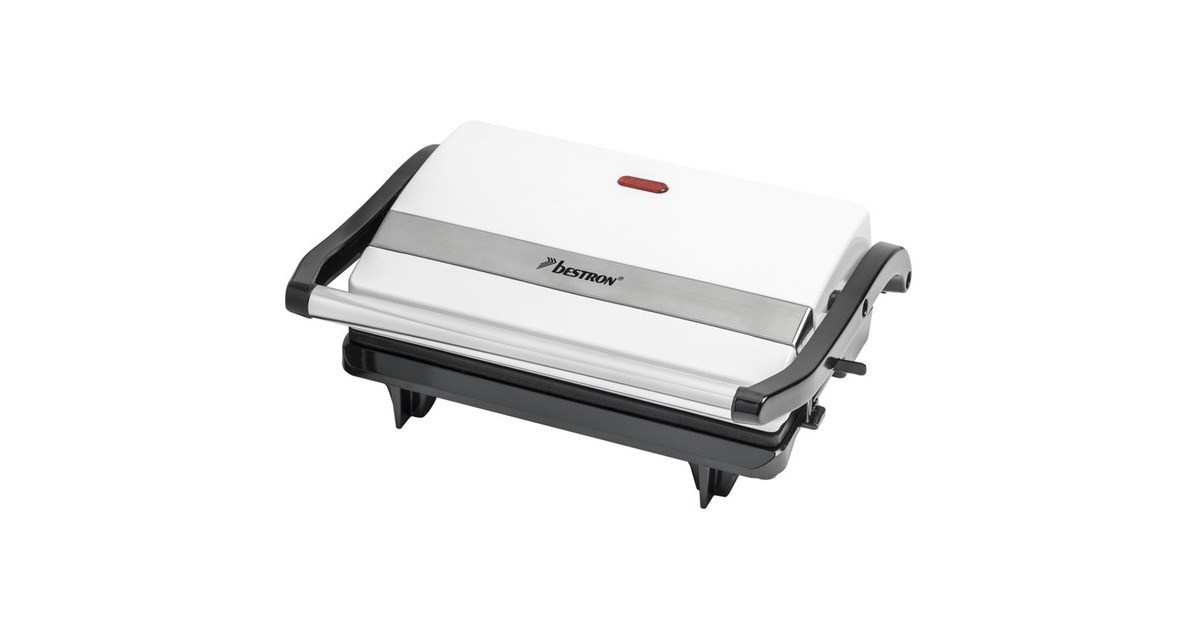 Bestron Paninigrill APM123W, Kontaktgrill(weiß/schwarz, 700 Watt)