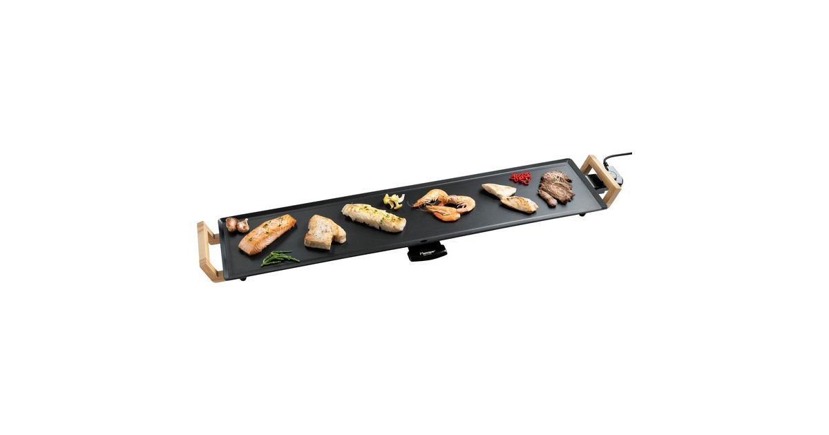 Bestron Teppanyaki Grillplatte XXXL ABP605BB, Elektro-Grillplatte(schwarz, 1.800 Watt)