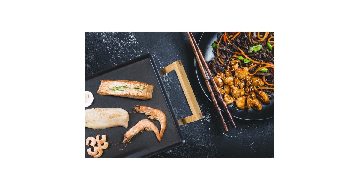 Bestron Teppanyaki Grillplatte XXXL ABP605BB, Elektro-Grillplatte(schwarz, 1.800 Watt)