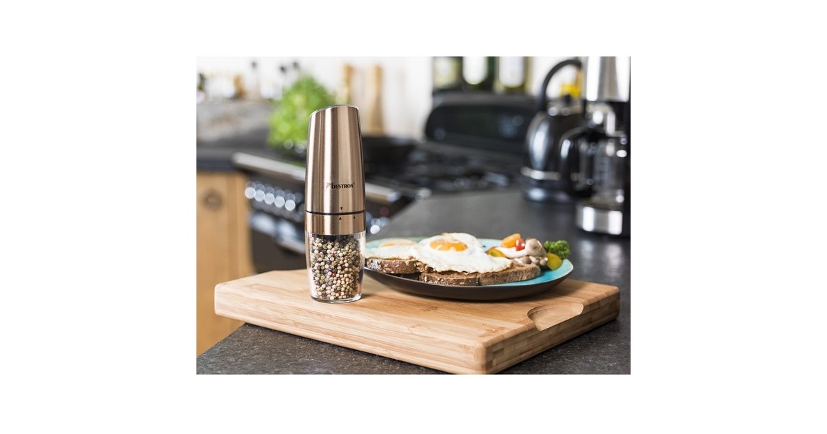 Bestron Vollautomatische Design Pfeffer-/Salzmühle APS300CO(kupfer/transparent)
