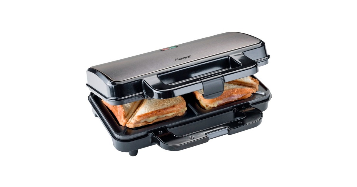 Bestron XXL-Sandwichmaker ASM90XLTG(schwarz, 900 Watt)