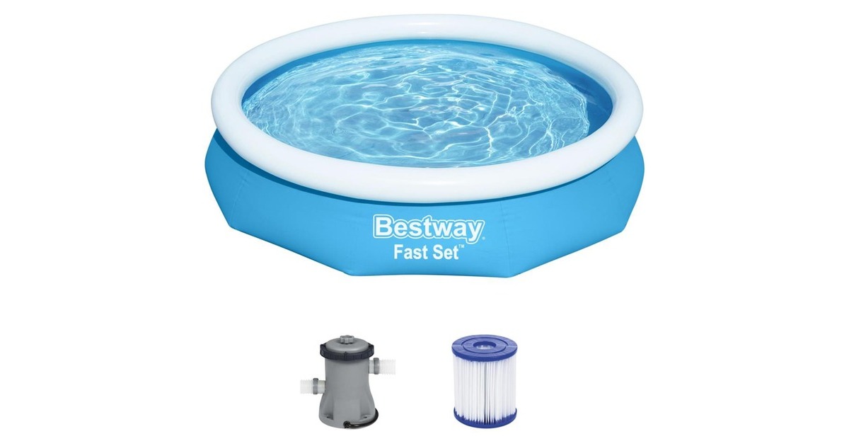 Bestway Fast Set Aufstellpool-Set, Ø 305cm x 66cm, Schwimmbad(blau/weiß, mit Filterpumpe) Bestway Fast Set Aufstellpool-Set, Ø 305cm x 66cm, Schwimmbad(blau/weiß, mit Filterpumpe)