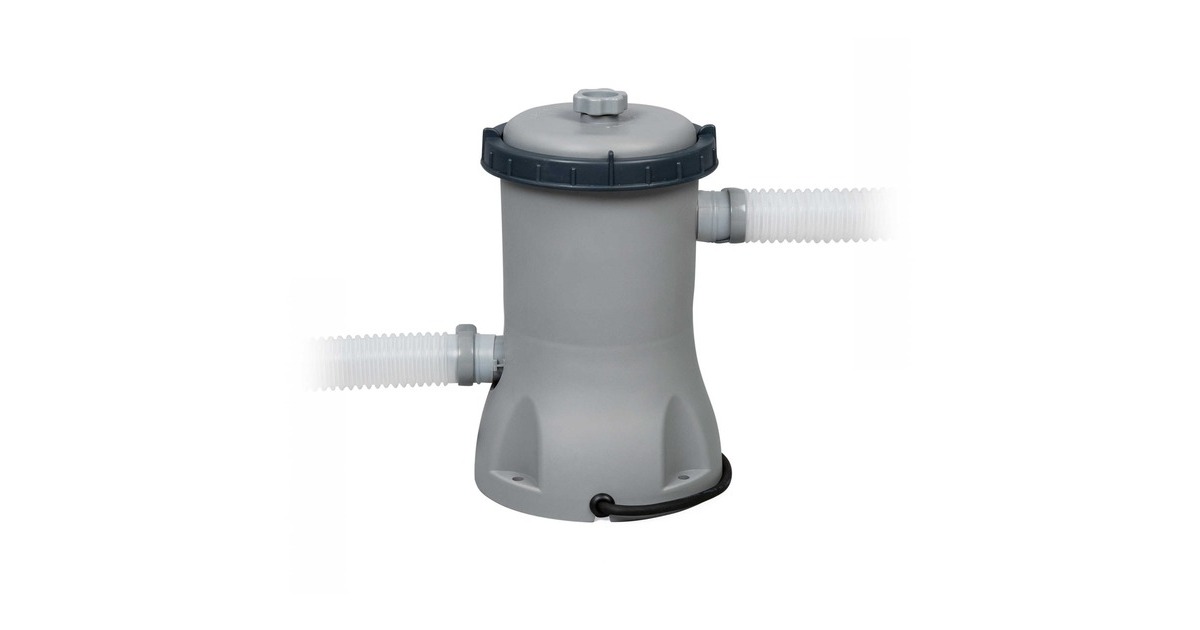 Bestway Fast Set Aufstellpool-Set, Ø 457cm x 107cm, Schwimmbad(grau, mit Filterpumpe)