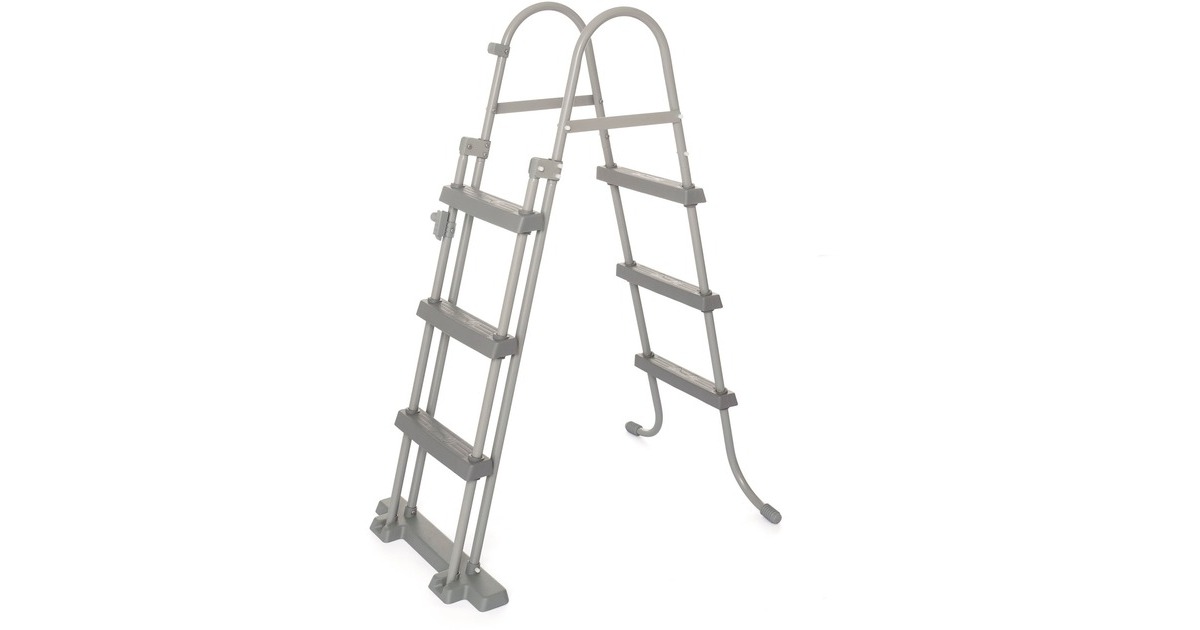 Bestway Power Steel Rectangular Frame Pool-Set, 404cm x 201cm x 100cm, Schwimmbad(hellgrau, mit Sandfilteranlage)