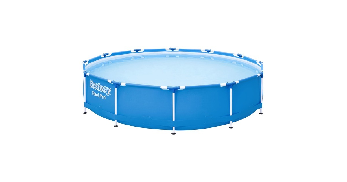 Bestway Steel Pro Frame Pool Set, Ø 366cm x 76cm, Schwimmbad(blau, mit Filterpumpe) Bestway Steel Pro Frame Pool Set, Ø 366cm x 76cm, Schwimmbad(blau, mit Filterpumpe)