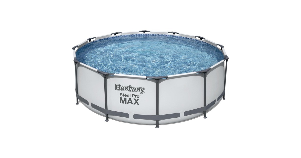Bestway Steel Pro MAX Pool-Set, Ø 366cm x 100cm, Schwimmbad(hellgrau, mit Filterpumpe) Bestway Steel Pro MAX Pool-Set, Ø 366cm x 100cm, Schwimmbad(hellgrau, mit Filterpumpe)
