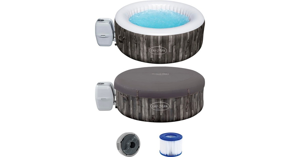 Bestway Whirlpool LAY-Z-SPA Bahamas AirJet, Ø 180cm x 66cm, Schwimmbad(grau)
