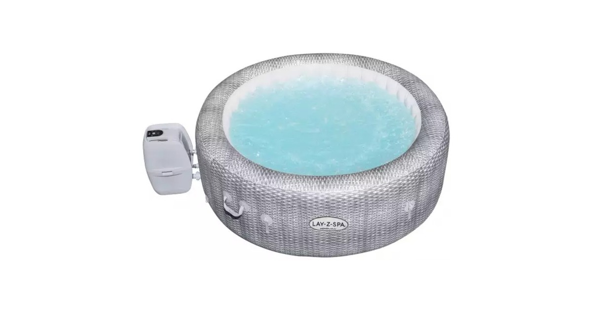 Bestway Whirlpool LAY-Z-SPA Honolulu AirJet, Schwimmbad(hellgrau, Ø 196cm x 71cm)