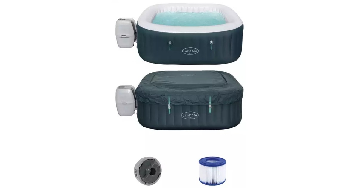 Bestway Whirlpool LAY-Z-SPA Ibiza AirJet, Schwimmbad(petrol, 180cm x 180cm x 66cm) Bestway Whirlpool LAY-Z-SPA Ibiza AirJet, Schwimmbad(petrol, 180cm x 180cm x 66cm)