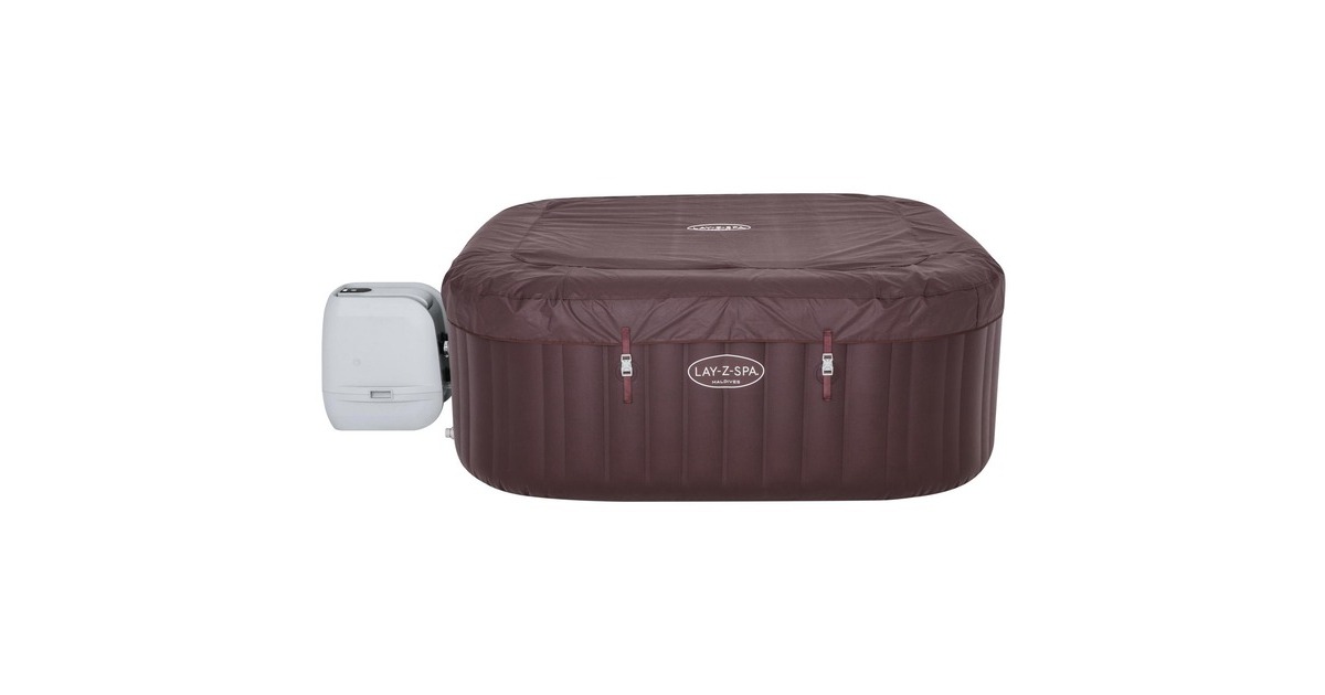 Bestway Whirlpool LAY-Z-SPA Maldives HydroJet Pro, 201cm x 201cm, Schwimmbad(braun, Höhe 80cm)